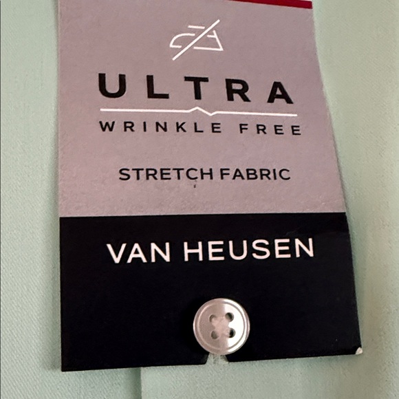 Van Heusen Mint Green Dress Shirt Size L 16-16 1/2. 32/33 - Picture 3 of 4